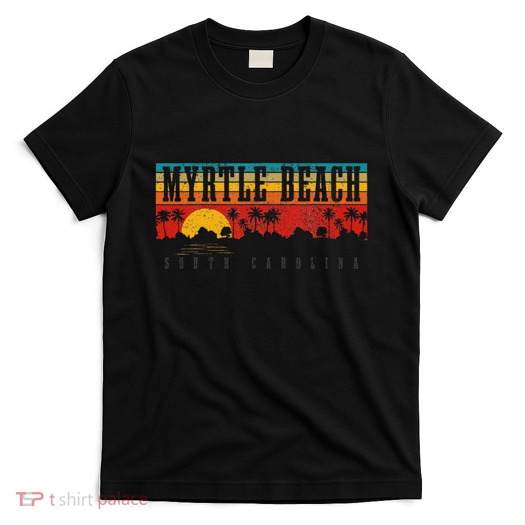 Myrtle Beach South Carolina Vintage Retro Sunset Surf T-Shirt