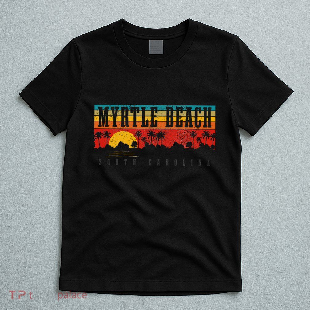 Myrtle Beach South Carolina Vintage Retro Sunset Surf T-Shirt