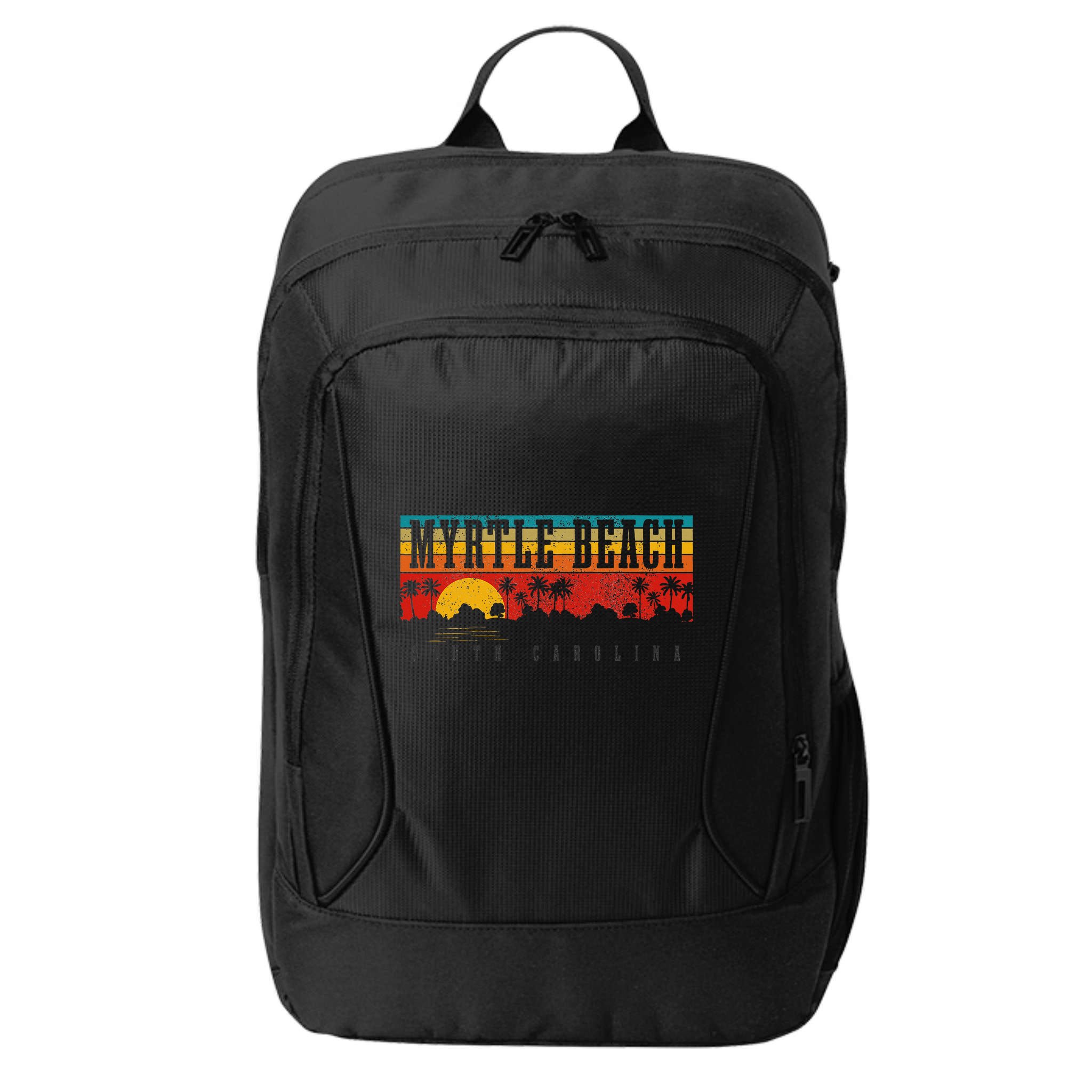 Myrtle Beach South Carolina Vintage Retro Sunset Surf City Backpack