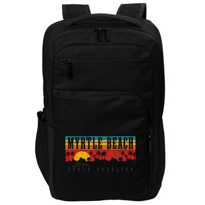 Myrtle Beach South Carolina Vintage Retro Sunset Surf Impact Tech Backpack