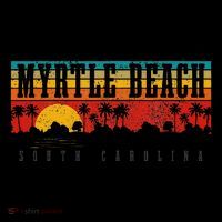 Myrtle Beach South Carolina Vintage Retro Sunset Surf Baby Bodysuit