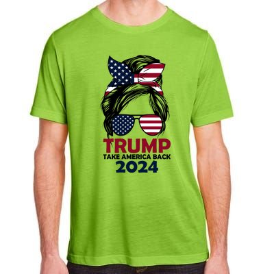 Messy Bun Support Trump 2024 Flag Take America Back Funny Gift Adult ChromaSoft Performance T-Shirt