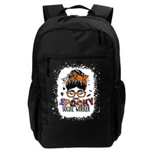 Messy Bun Spooky Social Worker Women Halloween School Worker Daily Commute Backpack