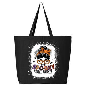 Messy Bun Spooky Social Worker Women Halloween School Worker 25L Jumbo Tote