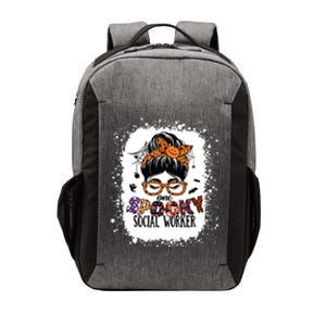 Messy Bun Spooky Social Worker Women Halloween School Worker Vector Backpack