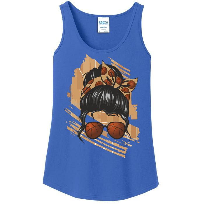 Messy Bun Sunglasses Basketball Mom Gift Ladies Essential Tank