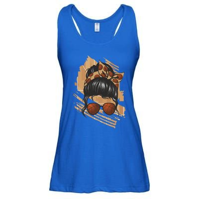 Messy Bun Sunglasses Basketball Mom Gift Ladies Essential Flowy Tank