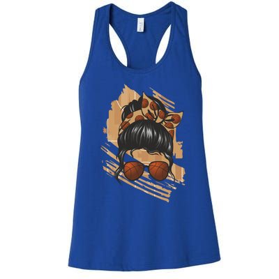 Messy Bun Sunglasses Basketball Mom Gift Women's Racerback Tank