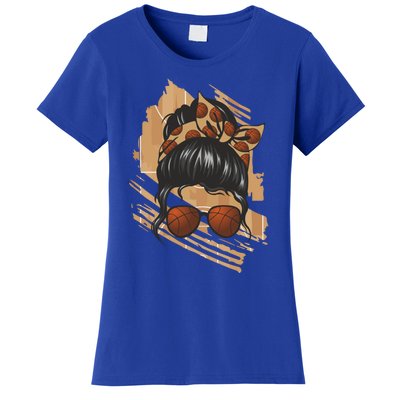 Messy Bun Sunglasses Basketball Mom Gift Women's T-Shirt