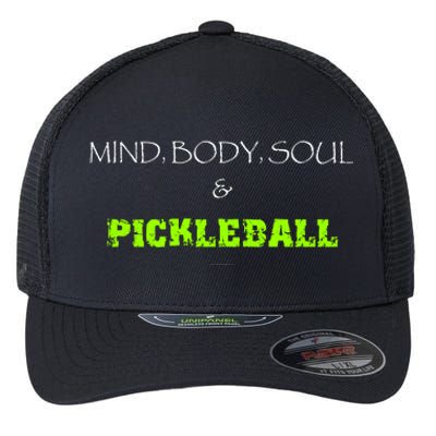 Mind Body Soul Pickleball Flexfit Unipanel Trucker Cap