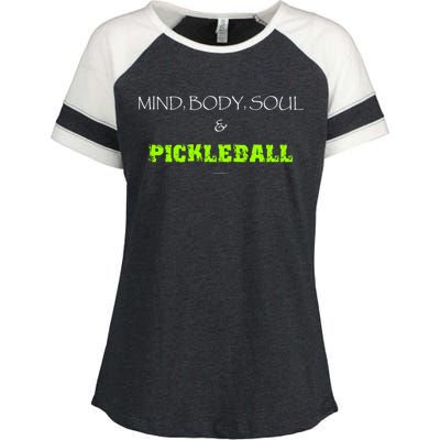 Mind Body Soul Pickleball Enza Ladies Jersey Colorblock Tee