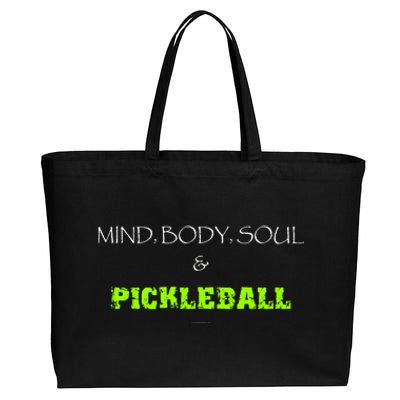 Mind Body Soul Pickleball Cotton Canvas Jumbo Tote