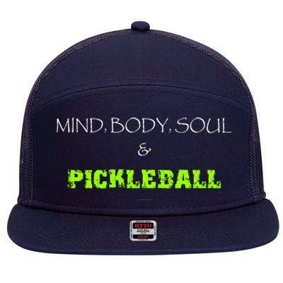 Mind Body Soul Pickleball 7 Panel Mesh Trucker Snapback Hat