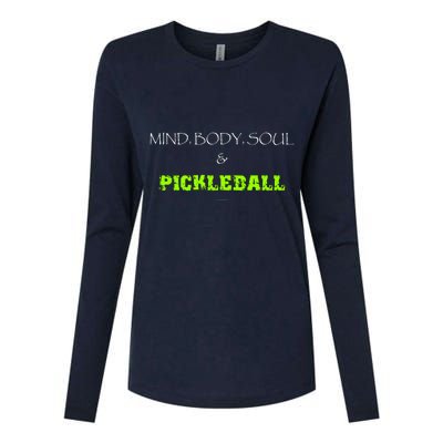 Mind Body Soul Pickleball Womens Cotton Relaxed Long Sleeve T-Shirt