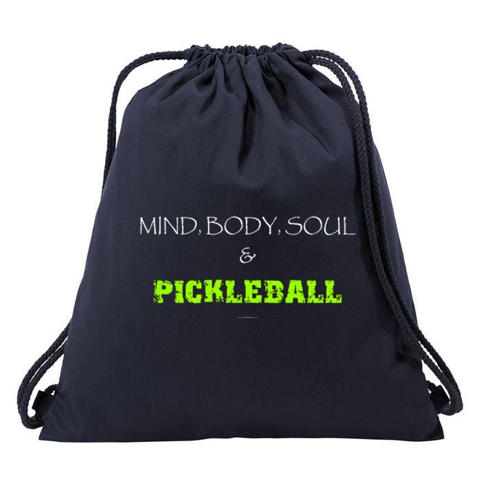 Mind Body Soul Pickleball Drawstring Bag