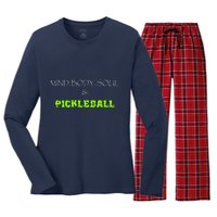 Mind Body Soul Pickleball Women's Long Sleeve Flannel Pajama Set 