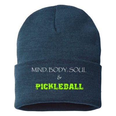 Mind Body Soul Pickleball Sustainable Knit Beanie