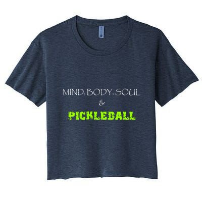 Mind Body Soul Pickleball Women's Crop Top Tee