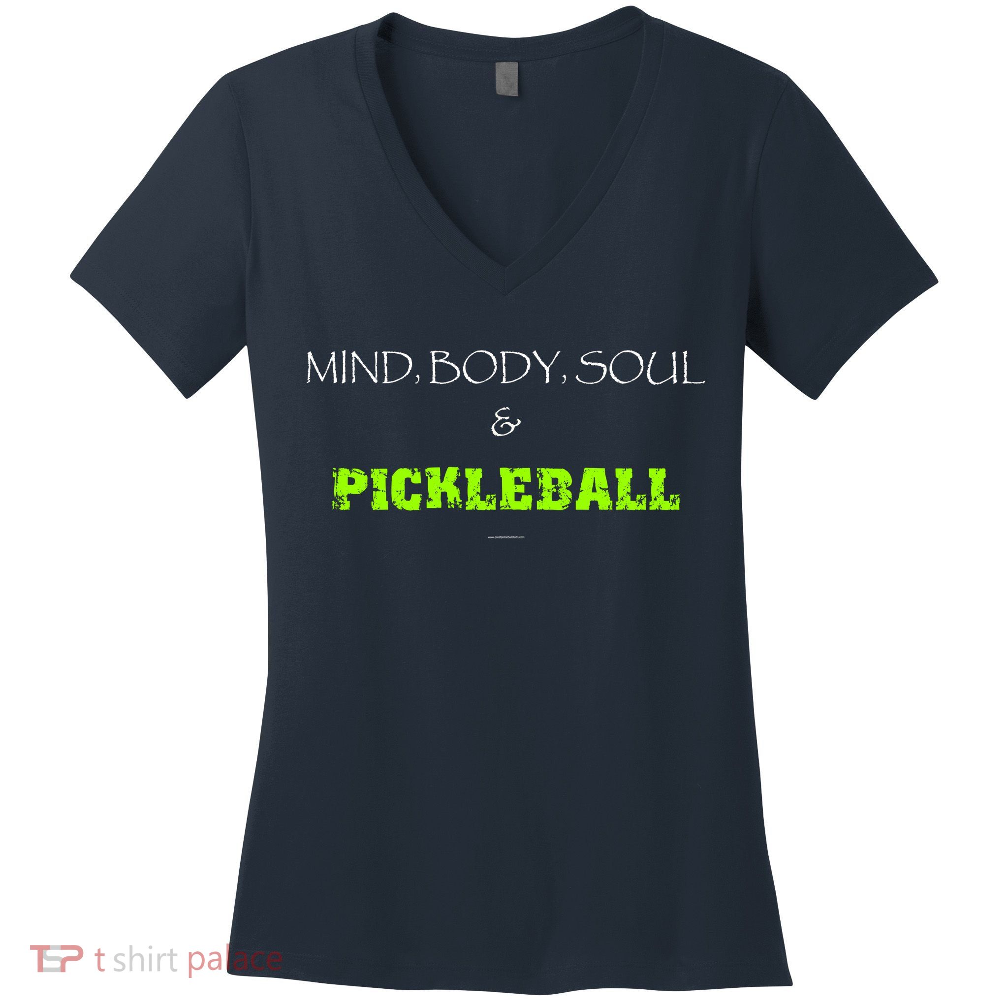 Mind Body Soul Pickleball Women's V-Neck T-Shirt