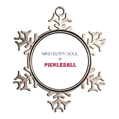 Mind Body Soul Pickleball Metallic Star Ornament