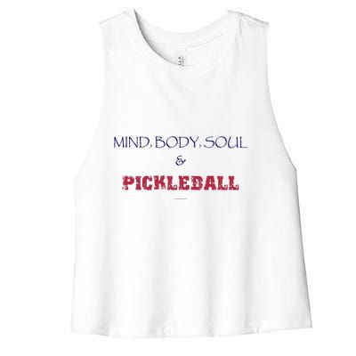 Mind Body Soul Pickleball Women's Racerback Cropped Tank