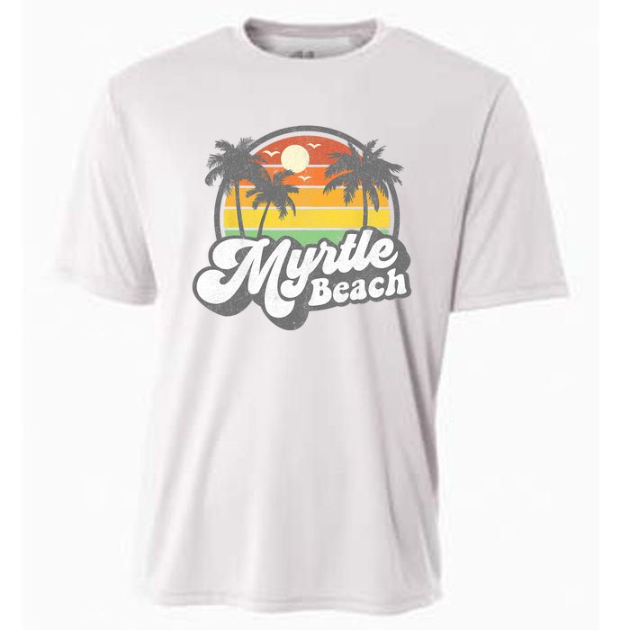 Myrtle Beach South Carolina Retro 70s Vintage Vacation Gift Cooling Performance Crew T-Shirt