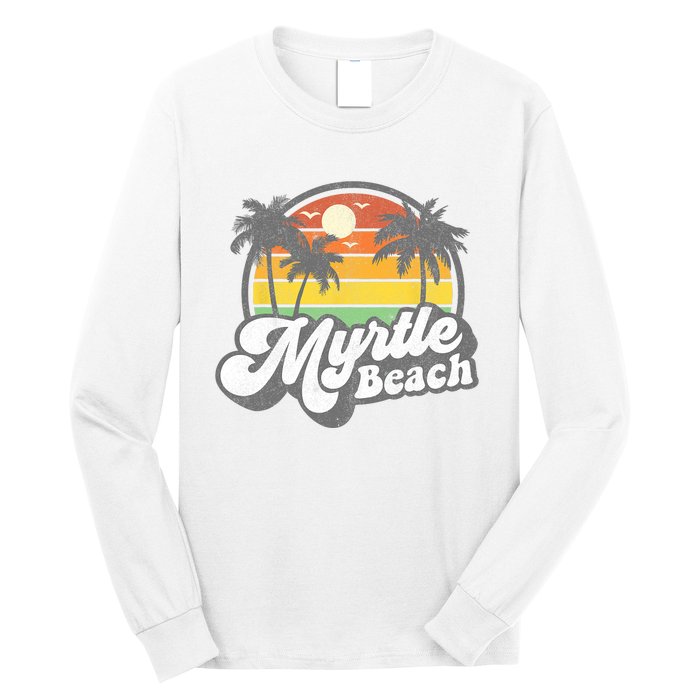 Myrtle Beach South Carolina Retro 70s Vintage Vacation Gift Long Sleeve Shirt