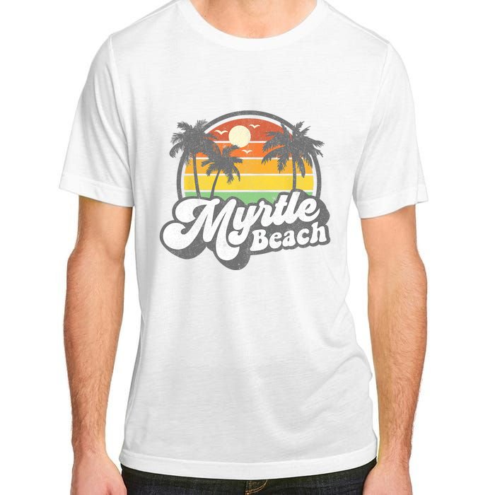 Myrtle Beach South Carolina Retro 70s Vintage Vacation Gift Adult ChromaSoft Performance T-Shirt