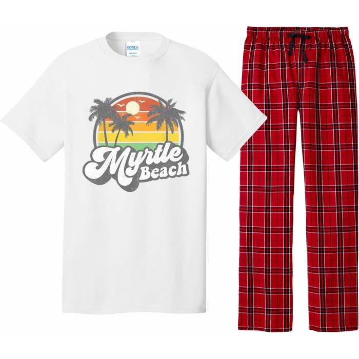 Myrtle Beach South Carolina Retro 70s Vintage Vacation Gift Pajama Set