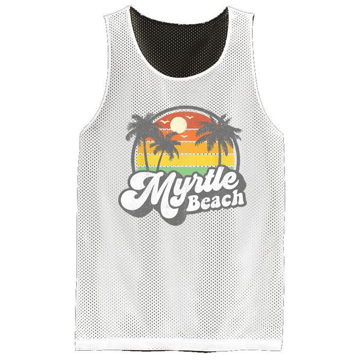 Myrtle Beach South Carolina Retro 70s Vintage Vacation Gift Mesh Reversible Basketball Jersey Tank