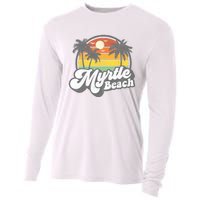 Myrtle Beach South Carolina Retro 70s Vintage Vacation Gift Cooling Performance Long Sleeve Crew