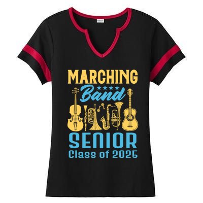 Marching Band Senior 2025 Musician Graduation Party Funny Gift Ladies Halftime Notch Neck Tee