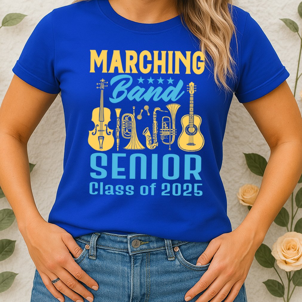 Marching Band Senior 2025 Musician Graduation Party Funny Gift Womens T-Shirt