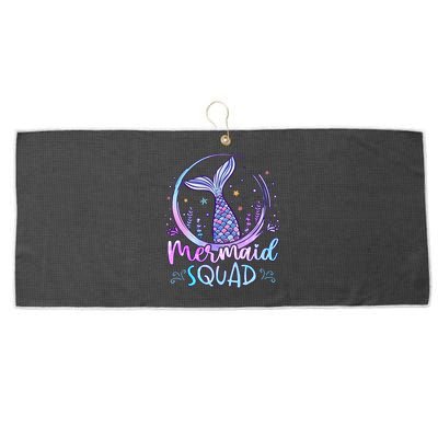 Mermaid Birthday Squad Party Girl Women Mermaid Large Microfiber Waffle Golf Towel