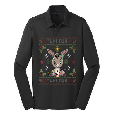 Mi Burrito Sabanero Mexican Donkey Latino Ugly Christmas  Silk Touch Performance Long Sleeve Polo