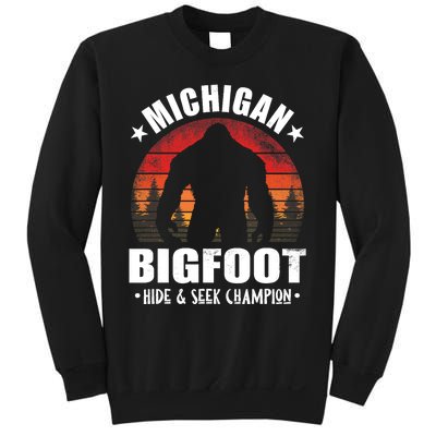 Michigan Bigfoot Sasquatch Sunset Hide And Seek Champion Sweatshirt