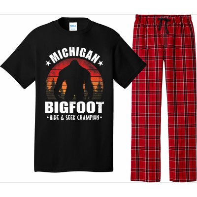 Michigan Bigfoot Sasquatch Sunset Hide And Seek Champion Pajama Set