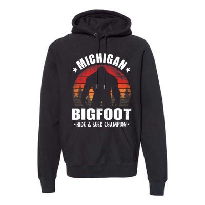 Michigan Bigfoot Sasquatch Sunset Hide And Seek Champion Premium Hoodie