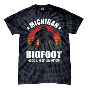 Michigan Bigfoot Sasquatch Sunset Hide And Seek Champion Tie-Dye T-Shirt