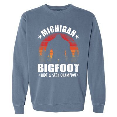 Michigan Bigfoot Sasquatch Sunset Hide And Seek Champion Garment-Dyed Sweatshirt