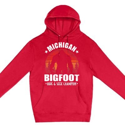 Michigan Bigfoot Sasquatch Sunset Hide And Seek Champion Premium Pullover Hoodie