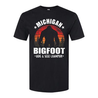 Michigan Bigfoot Sasquatch Sunset Hide And Seek Champion Softstyle CVC T-Shirt