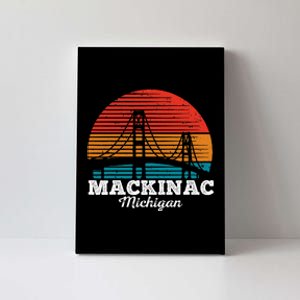 Mackinac Bridge Souvenir Mackinaw Island Retro Michigan Canvas