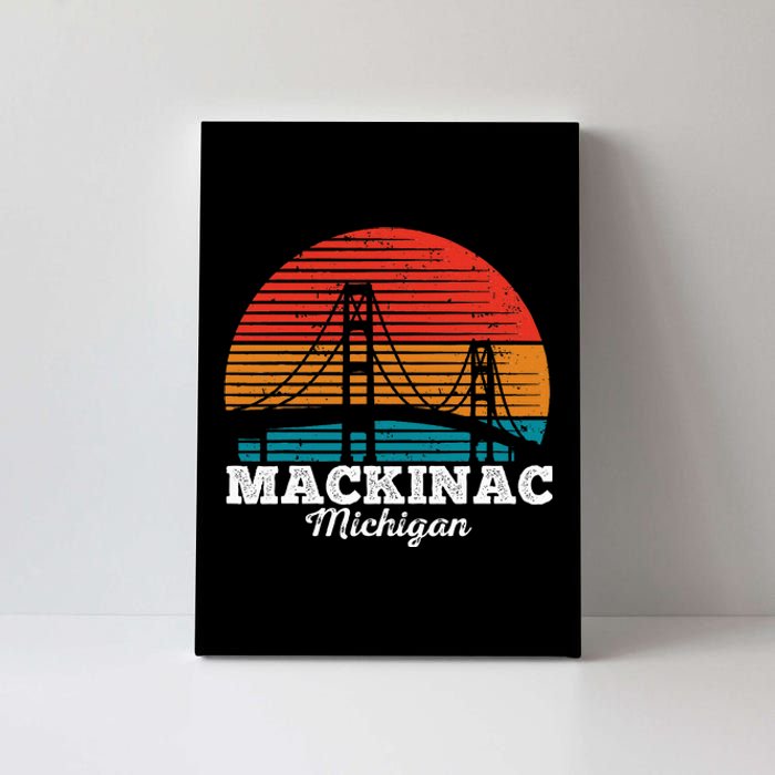 Mackinac Bridge Souvenir Mackinaw Island Retro Michigan Canvas