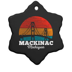 Mackinac Bridge Souvenir Mackinaw Island Retro Michigan Ceramic Star Ornament