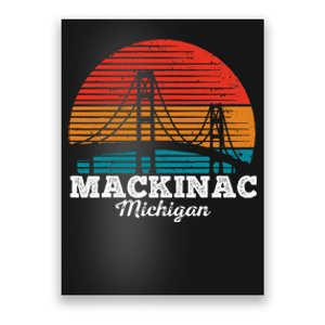 Mackinac Bridge Souvenir Mackinaw Island Retro Michigan Poster