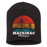 Mackinac Bridge Souvenir Mackinaw Island Retro Michigan Short Acrylic Beanie