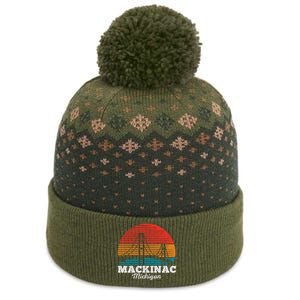 Mackinac Bridge Souvenir Mackinaw Island Retro Michigan The Baniff Cuffed Pom Beanie