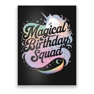 Magical Birthday Squad Unicorn Party Fun Poster