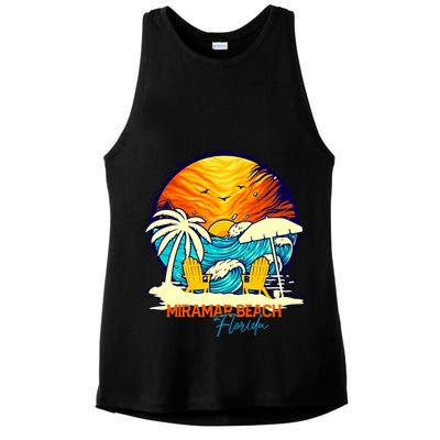Miramar Beach Sunset Florida Vacation Couples Family Group Great Gift Ladies PosiCharge Tri-Blend Wicking Tank